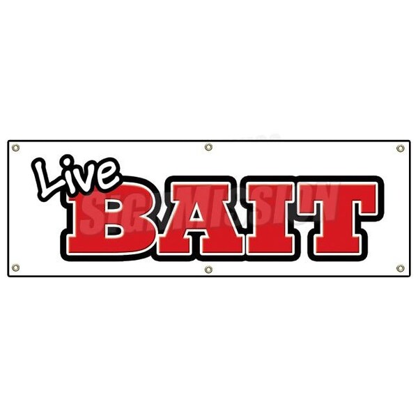Signmission LIVE BAIT BANNER SIGN fishing lure shiners shrimp shop tackle fisherman - B-72 LIVE BAIT