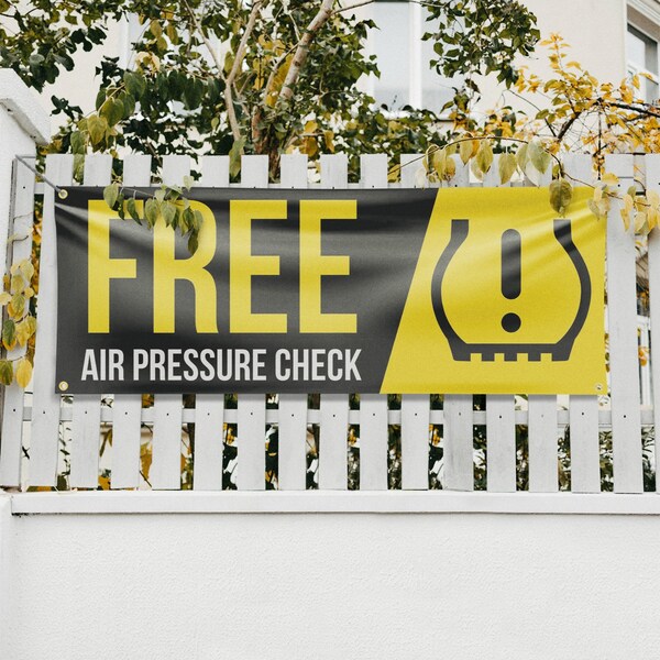 Signmission Free Air Pressure Check, 18 Inch x 48 Inch, Vinyl Banner - B-30641