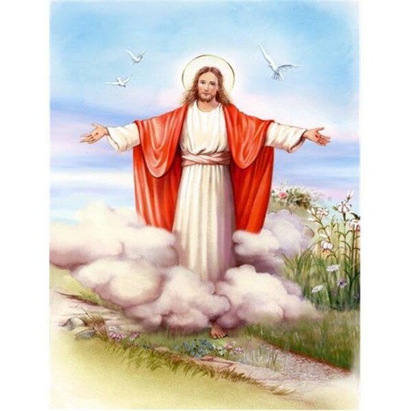 Carolines Treasures Carolines Treasures APH3420CHF Easter Jesus is Risen Flag Canvas House Size - APH3420CHF