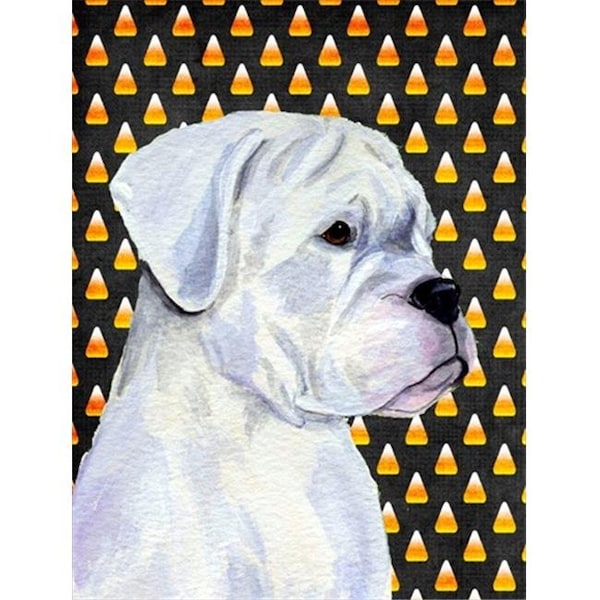 Patioplus Boxer White Candy Corn Halloween Portrait Flag - Garden Size; 11 x 15 in. - PA251873