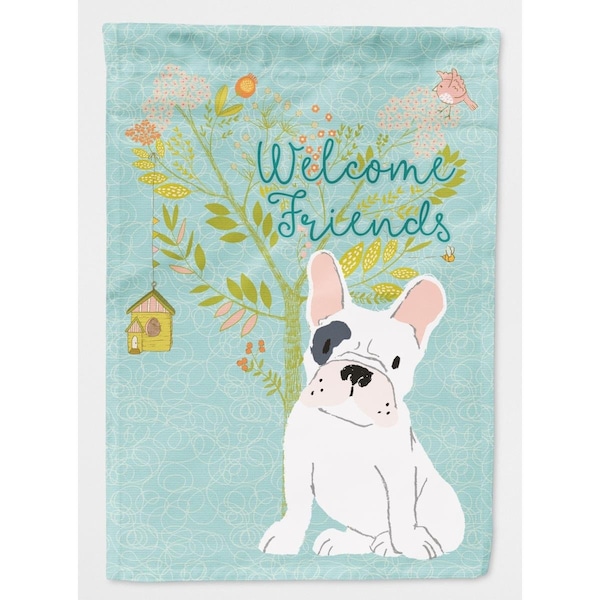 Carolines Treasures Welcome Friends Piebald French Bulldog Flag Garden - Size - CA70142
