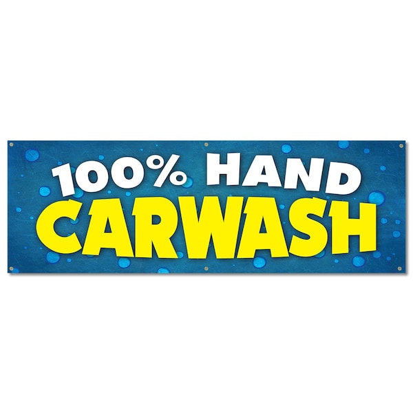 Signmission Hand Car Wash, 24 Inch, Banner - B-72-30387