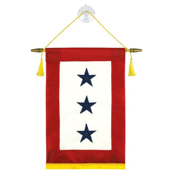 Global Flags Unlimited Blue Star Indoor Service Banner 8"x12" 3-Stars - 203914