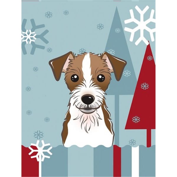 Patioplus Winter Holiday Jack Russell Terrier Flag Garden Size - PA255379