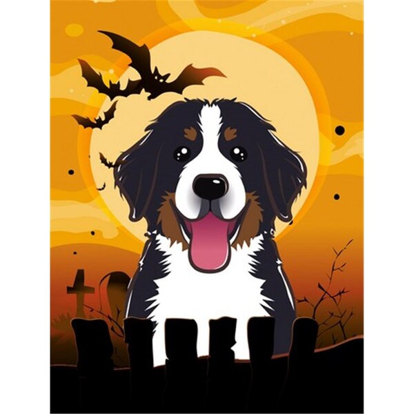 Patioplus Halloween Bernese Mountain Dog Flag Garden Size - PA632724
