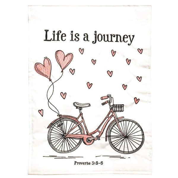 Dicksons 13 x 18 in Life Is A Journey Polyester Double Applique Garden Flag - FLAG2055