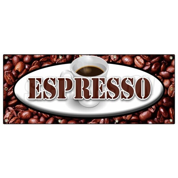 Signmission ESPRESSO BANNER SIGN coffee shop cafe beans cappuccino hot bar latte - B-96 ESPRESSO