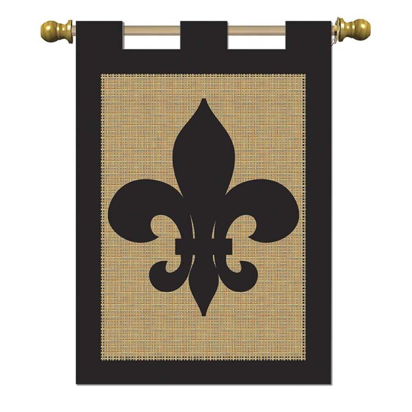 Dicksons Magnolia Burlap Fleur De Lis Garden Flag 13 x 18 in - 01813