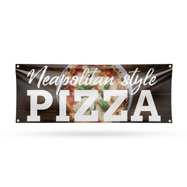 Signmission Neapolitan Pizza, 18 Inch x 48 Inch, Vinyl Banner - B-30749