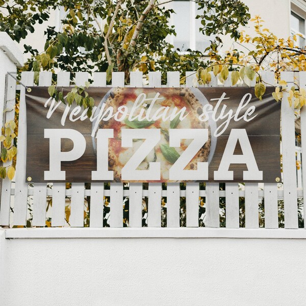 Signmission Neapolitan Pizza, 18 Inch x 48 Inch, Vinyl Banner - B-30749