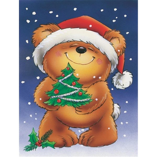 Patioplus Teddy Bear & Christmas Tree Flag Canvas House Size - PA2556893