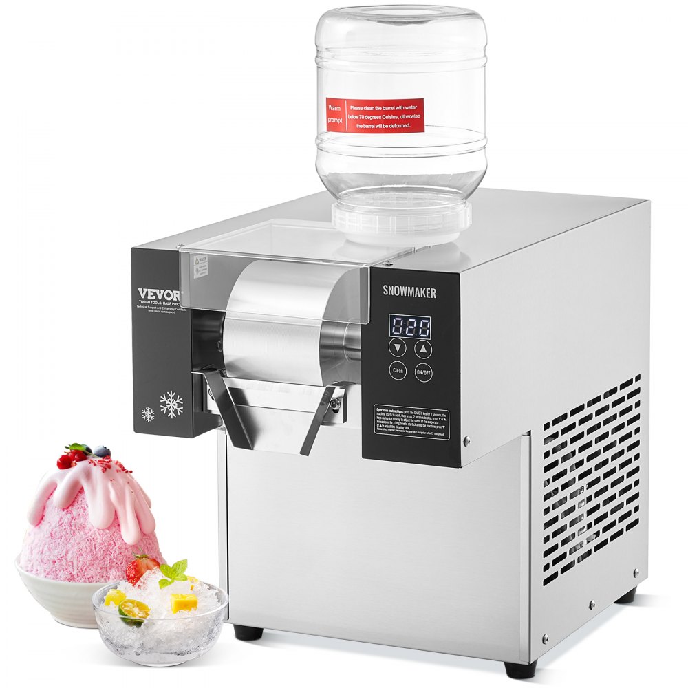 Commercial Snowflake Ice Machine 276LBS/24H Stainless Steel for Ice Cream - FLXNBJFLLEDPOLJG2V1