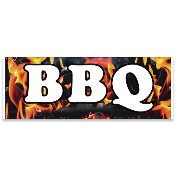 Signmission BBQ Banner Concession Stand Food Truck Single Sided - B-96-30015