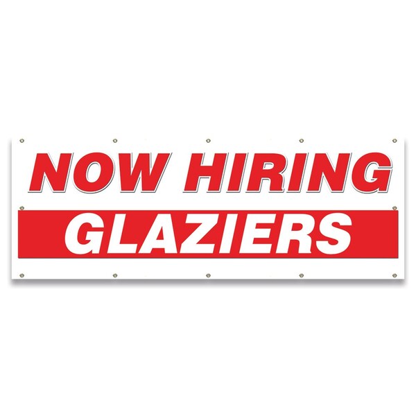 Signmission Now Hiring Glaziers Banner Apply Inside Accepting Application Single Sided - B-120-30251