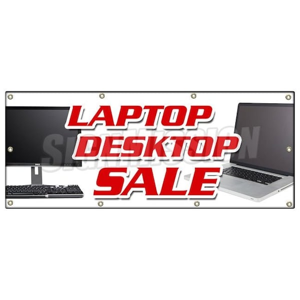 Signmission LAPTOP DESKTOP SALE BANNER SIGN computers netbooks notebook windows - B-96 LAPTOP DESKTOP SALE