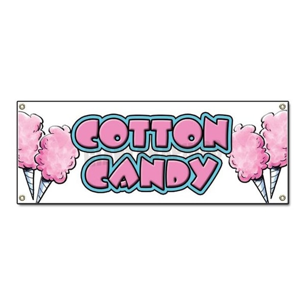 Signmission COTTON CANDY BANNER SIGN cart stand trailer signs fairy floss fresh hot snak - B-72 COTTON CANDY
