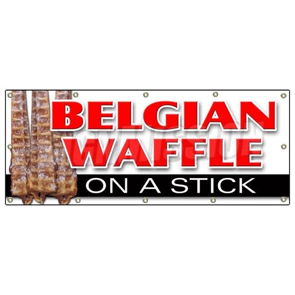 Signmission BELGIAN WAFFLE ON A STICK BANNER SIGN lolly dough sweets fudge puppies - B-120 BELGIAN WAFFLE ON STICK