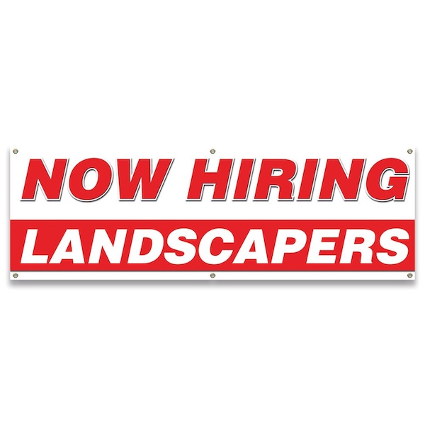 Signmission Now Hiring Landscapers Banner Apply Inside Accepting Application Single Sided - B-72-30266