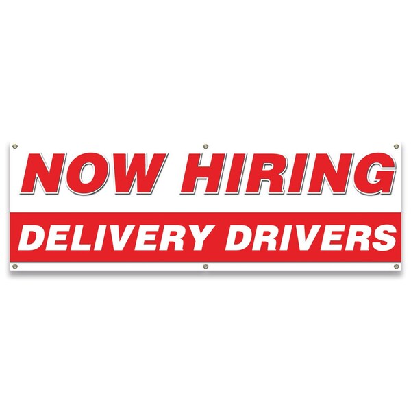 Signmission Now Hiring Delivery Drivers Banner Apply Inside Accepting Application Single Sided - B-72-30229