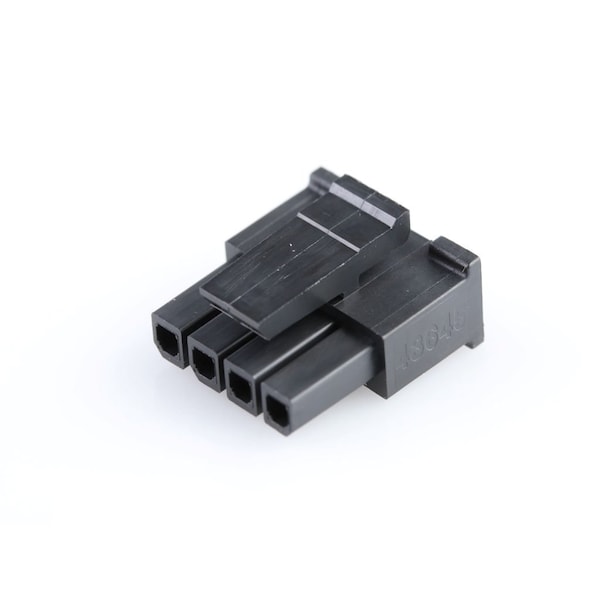 Conector de placa Molex, 4 contactos, 1 fila, hembra, recto, paso de 0.118 pulgadas, terminal de engaste - 436450400