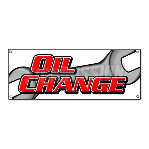 Signmission OIL CHANGE BANNER SIGN car engine auto repair quick fast shop mechanic - B-OIL CHANGE