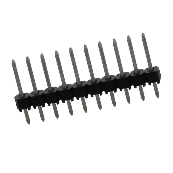 Conector de placa Molex, 10 contactos, 1 fila, macho, recto, paso de 0.1 pulgadas, terminal de soldadura, negro - 901200130