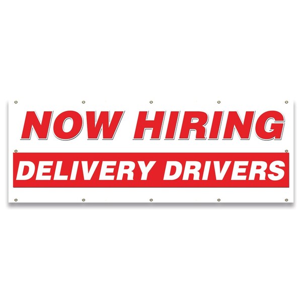 Signmission Now Hiring Delivery Drivers Banner Apply Inside Accepting Application Single Sided - B-120-30229