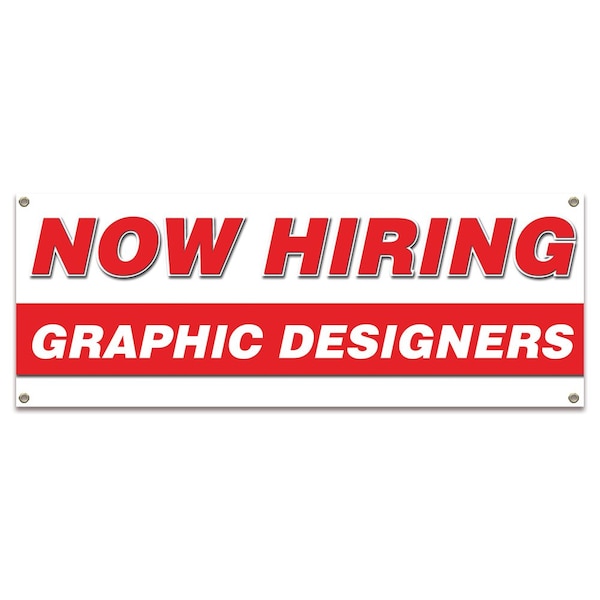Signmission Now Hiring Graphic Designers Banner Apply Inside Accepting Application Single Sided - B-30252