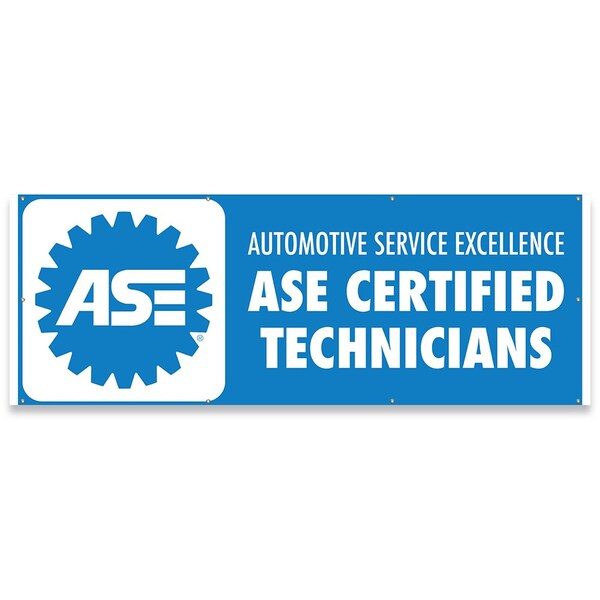 Signmission ASE Certified Technicians Banner Concession Stand Food Truck Single Sided - B-96-30008