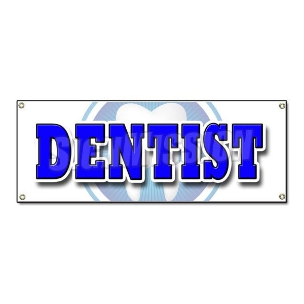 Signmission DENTIST BANNER SIGN dental false teeth no appointment x-rays cleaning dds - B-DENTIST