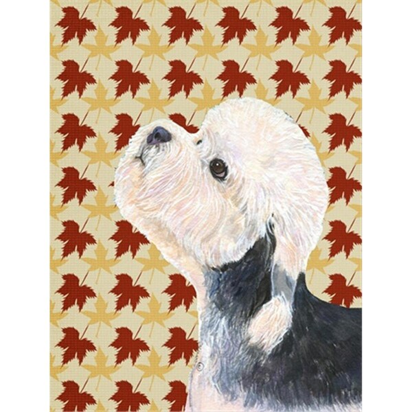 Patioplus 15 x 15 in. Dandie Dinmont Terrier Fall Leaves Portrait Flag Garden Size - PA631439