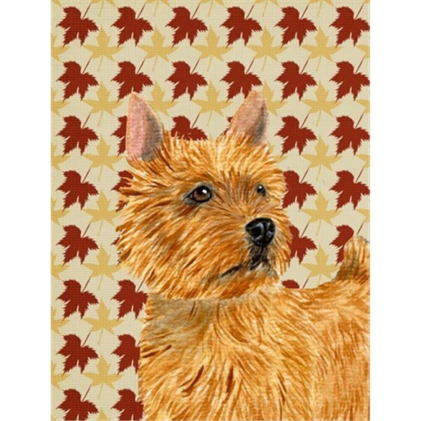 Patioplus Norwich Terrier Fall Leaves Portrait Flag - Garden Size, 11 x 15 in. - PA251840