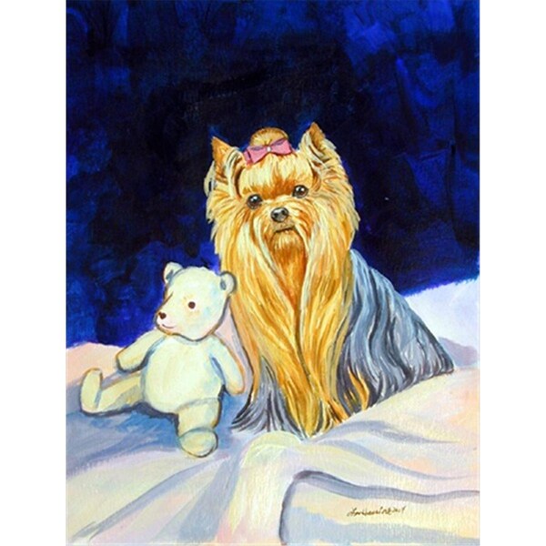 Patioplus 11 x 15 in. Yorkie and Teddy Bear Garden Size Flag - PA246158