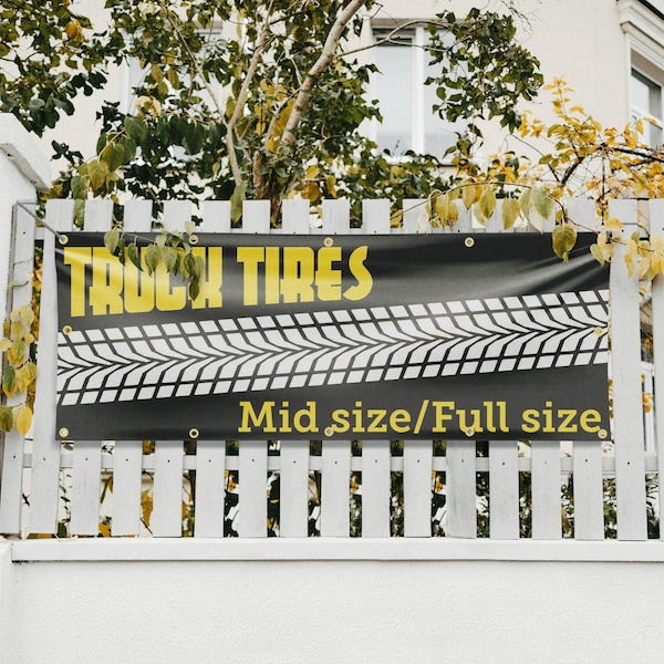 Signmission Truck Tires Mid Size Full Size, 48 Inch x 120 Inch, Vinyl Banner - B-120-30896