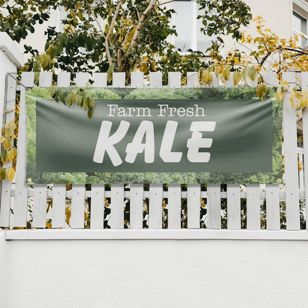 Signmission Farm Fresh Kale, 18 Inch x 48 Inch, Vinyl Banner - B-30598