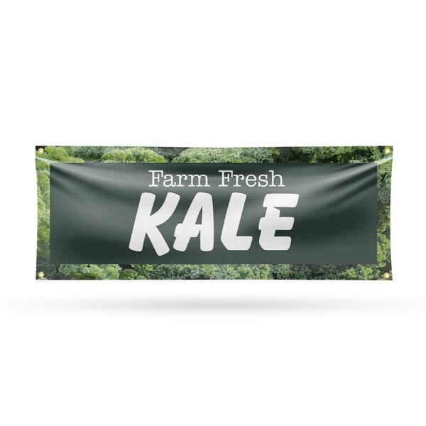 Signmission Farm Fresh Kale, 18 Inch x 48 Inch, Vinyl Banner - B-30598