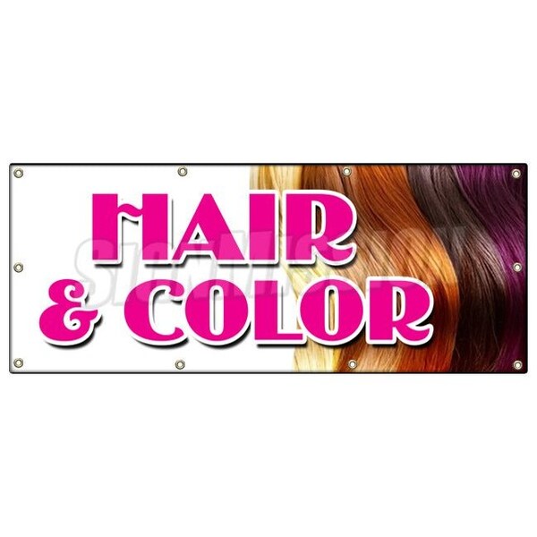 Signmission HAIR & COLOR BANNER SIGN coloring manicurist pedicure perms stylist - B-96 HAIR & COLOR