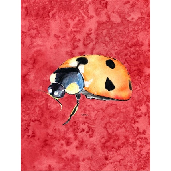 Carolines Treasures 11 x 15 In. Lady Bug On Red Flag- Garden Size - 8869GF