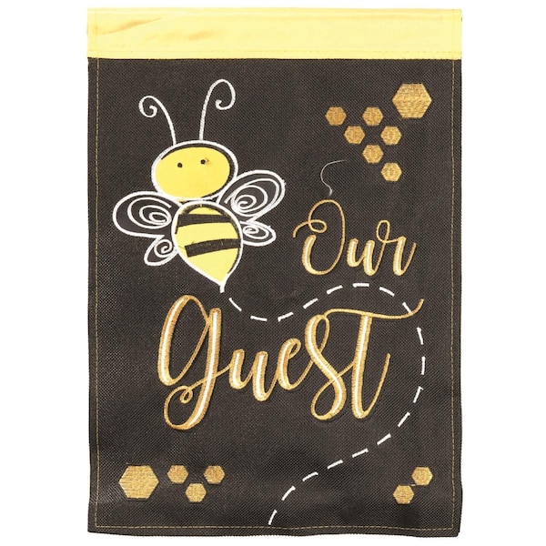 Recinto 29 x 42 in. Bee Our Guest Burlap Garden Flag - Large - RE3467273