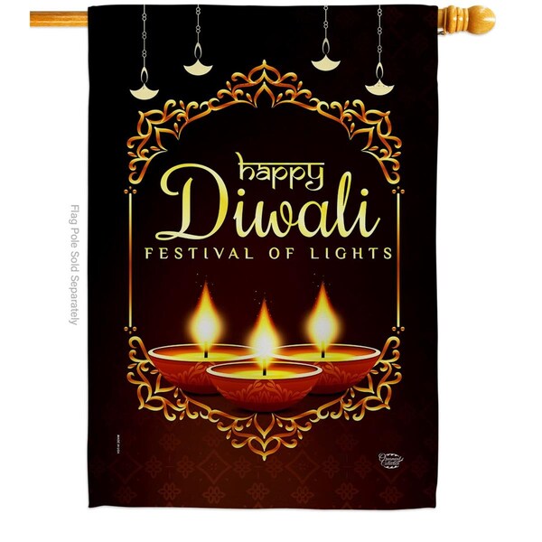Cuadrilatero Celerate Diwali Celebration Double-Sided Garden Decorative House Flag, Multi Color - CU3920092