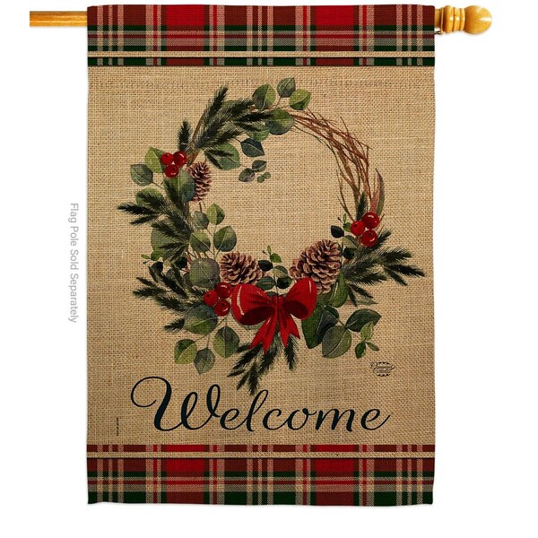 Cuadrilatero 28 x 40 in. Winter Wreath House Flag with Wonderland Double-Sided Vertical Flags  Banner Garden - CU3906424