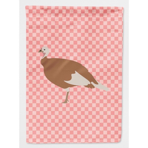 Carolines Treasures Jersey Buff Turkey Hen Pink Check Garden Flag Size - BB7984GF