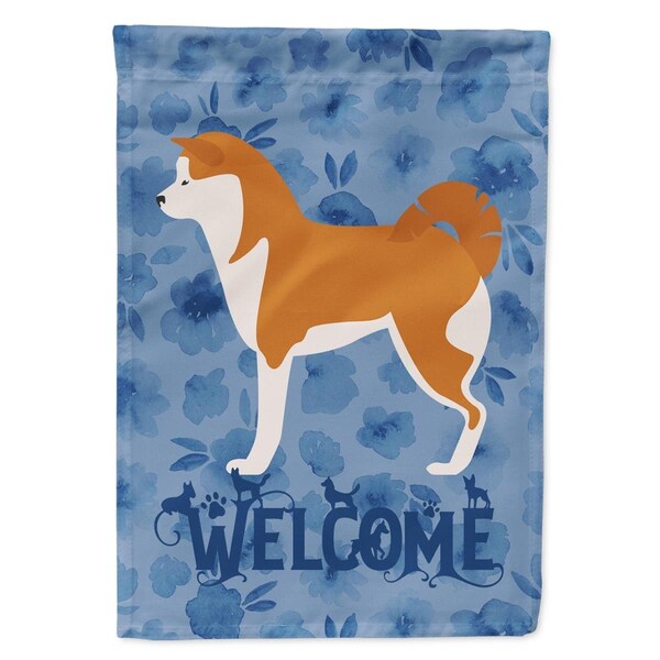 Carolines Treasures 28 x 0.01 x 40 in. Akita Welcome Flag Canvas House Size - CK6199CHF