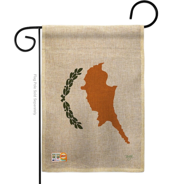 Gardencontrol 13 x 18.5 in. Cyprus Burlap Flags of the World Nationality Vertical Double Sided Garden Flag - GA1486442