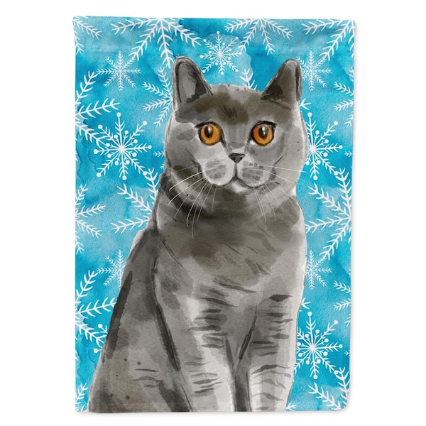 Patioplus British Shorthair Winter Snowflake Garden Size Flag - PA2883726