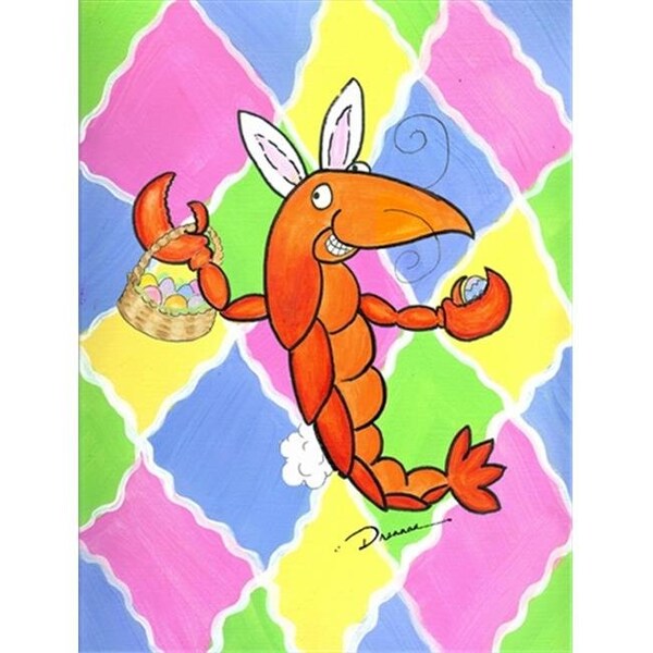Patioplus 11 x 15 in. Crawfish Easter Bunny Flag Garden Size - PA246905