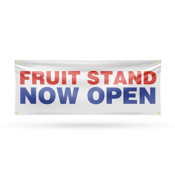 Signmission Fruit Stand Now Open, 18 Inch x 48 Inch, Vinyl Banner - B-30664