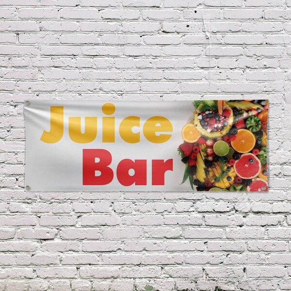 Signmission Juice Bar, 18 Inch x 48 Inch, Vinyl Banner - B-30715