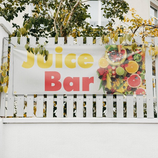 Signmission Juice Bar, 18 Inch x 48 Inch, Vinyl Banner - B-30715