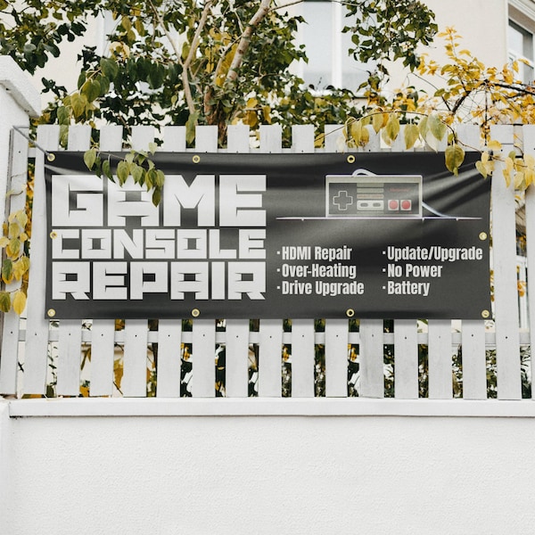 Signmission Game Console Repair, 36 Inch x 96 Inch, Vinyl Banner - B-96-30668
